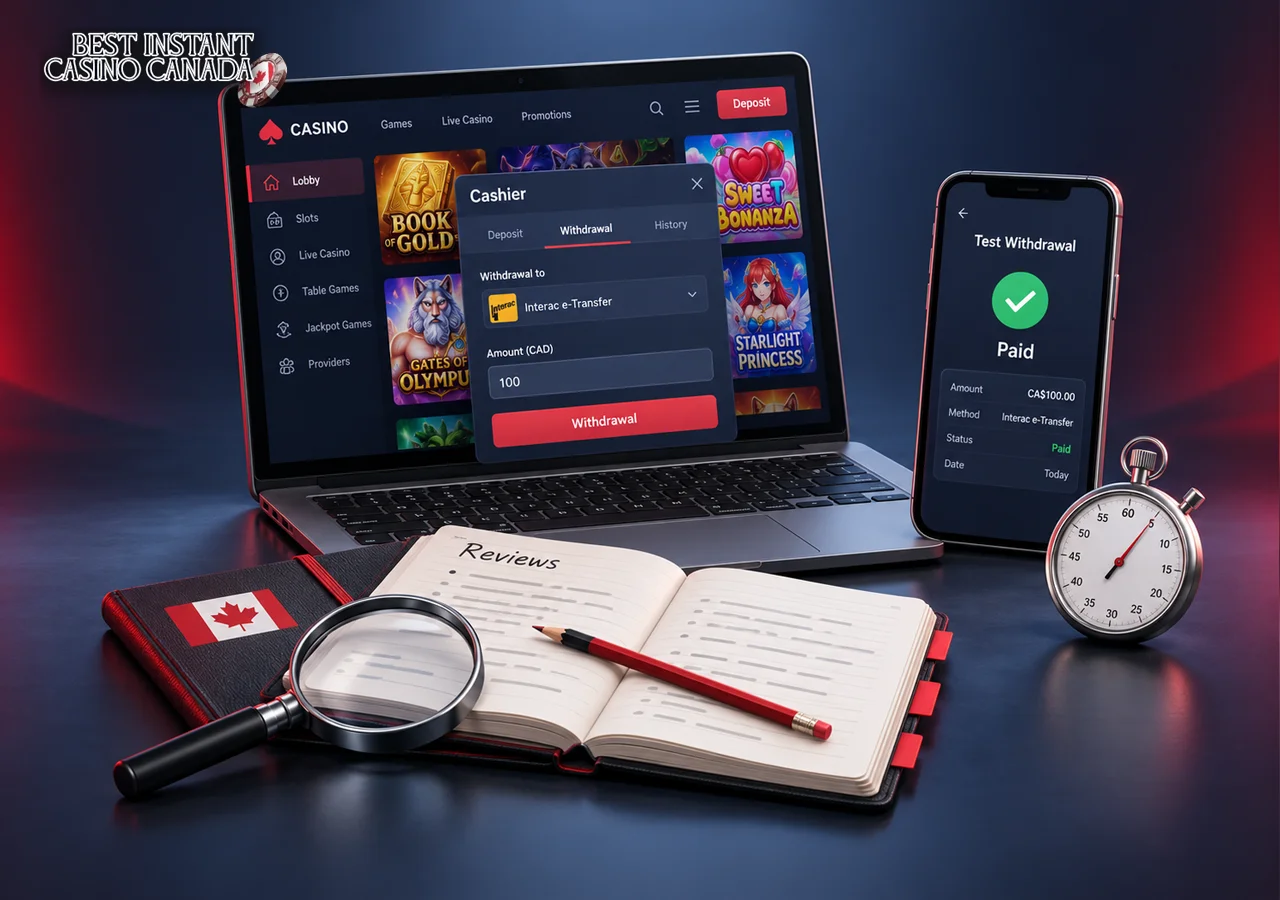 Canadian fast payout casino reviews covering speed, limits and conditions